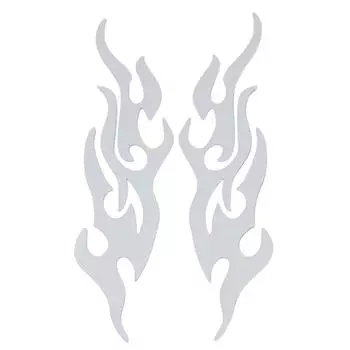 Персонализируйте свой мотоцикл с помощью виниловой наклейки Flame Decal для крыла бензобака белый