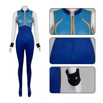 Персонаж аниме Косплей Street Fighter 6 Chunli Coswear Хэллоуин Облегающий комбинезон Chunli Qipao Сценический игровой костюм S