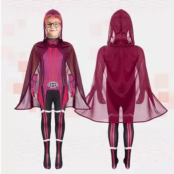 Персонаж аниме Косплей Ванда Косплей Хэллоуин Детская облегающая одежда Косплей Накидка Комбинезон Сценический наряд Багровая ведьма 110