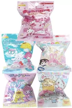 Персонаж Sanrio Bath Ball Случайный ограниченный по времени предмет Набор из 5 предметов Schwatama Ассортимент Солей для ванны Дети Мальчики Девочки Набор Подарок Счастливый Мешок Персонаж