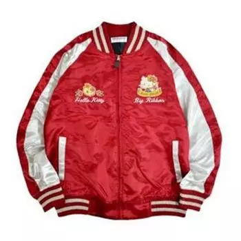 Персонаж Sanrio Hello Kitty с вышивкой Sukajan L Red [Yoshida Yu]