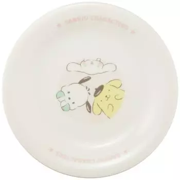 Персонажи Kaneshotouki Sanrio Pom Plate Always Good Friend 315122 Pochacco Pom Purin Cinnamon Приблизительно. 16.5см