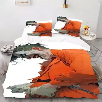 Персонажи - Комплект одеяла с цифровой печатью - Полиэстер - Декор спальни - 1 покрывало + 2 наволочки (нет подушки) 173x229cm