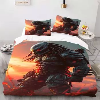 Персонажи - Комплект одеяла с цифровой печатью - Полиэстер - Декор спальни - 1 покрывало + 2 наволочки (нет подушки) 173x229cm