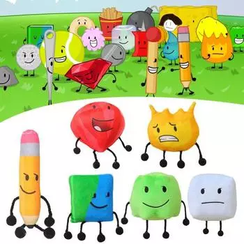 Персонажи Плюшевые игрушки Симпатичные мягкие полипропиленовые с хлопковым наполнителем Мультяшный карандаш Кубик льда Пламя E