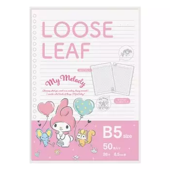 Персонажи Sanrio Loose Leaf B5 Моя мелодия M-Plan 001626-54