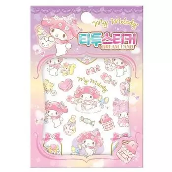Персонажи Sanrio My Melody Tattoo Sticker Dreamland, популярная корейская игра