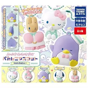 Персонажи Sanrio Petanko Mascot Team Fun of 5 Types Gacha Gacha Capsule Toy [Набор (Полный Полный)]