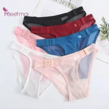 Перспективные женские трусики, сетчатые трусики с низкой талией, сексуальные трусики из хлопка L вино красного