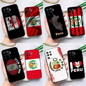 Peru Flag Case For OPPO A54 A74 A94 A52 A72 A83 A91 A93 A15 A16 A5 A9 A31 A53 A53S 2020 Back Cover OPPO A94 4G
