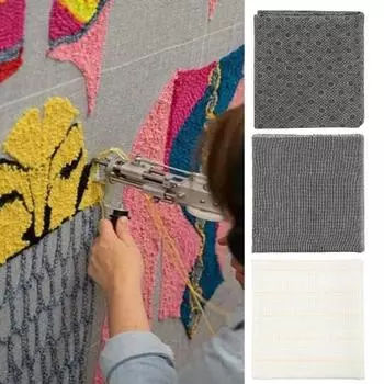 Первичная тафтинговая ткань для ковров с размеченными линиями, большая нескользящая монковая ткань с оверлоком, игольная ткань, ткань для изготовления ковров своими руками, подложка 100cm серый