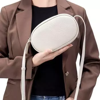 Первый слой из коровьей кожи сумка через плечо женская модная универсальная сумка через плечо для поездок на работу большой вместимости простая нишевая овальная сумка чёрный