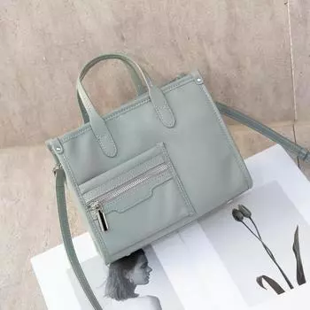 Первый слой коровьей кожи, маленькая квадратная сумка, женская сумка-тоут, модная простая женская сумка хаки