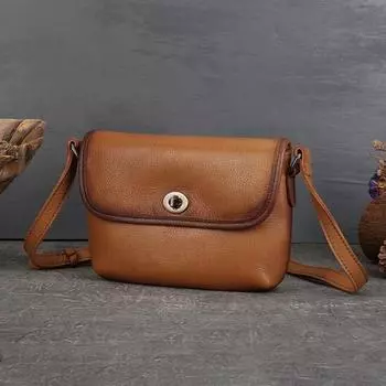 Первый слой коровьей кожи, однотонная маленькая квадратная сумка, винтажная сумка через плечо, высококачественная сумка через плечо из натуральной кожи ручной работы для женщин кофейный