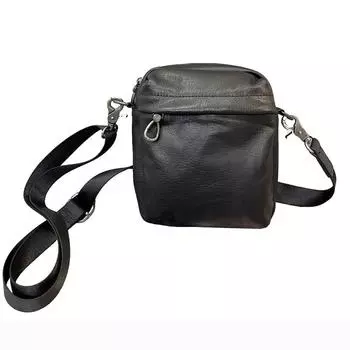 Первый слой коровьей кожи Повседневная сумка-мессенджер для мужчин и женщин из натуральной кожи Сумка-портфель для мобильного телефона Черный чёрный