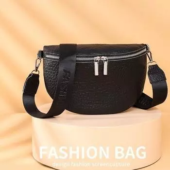 Первый слой коровьей кожи Женская модная повседневная кожаная нагрудная сумка Женская простая и высококачественная сумка-мессенджер через плечо хаки