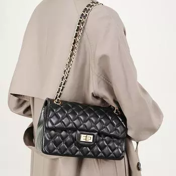 Первый слой кожаная сумка кожаная цепочка маленькая парфюмерная модная сумка в клетку с бриллиантами на одно плечо через плечо женская крайняя плоть маленькая квадратная сумка