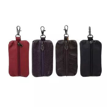 Первый слой мягкой кожи автомобильный брелок пряжка кожаный женский мужской карта пакет чёрный