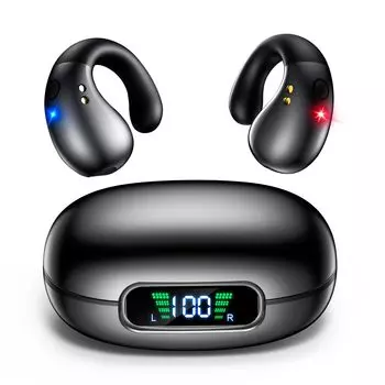 первый в отрасли настоящий OWS Bluetooth открытого типа беспроводной открытый ухо воздушная проводимость бинауральный вызов шум утечка звука прикосновение случайное нажатие светодиод полный