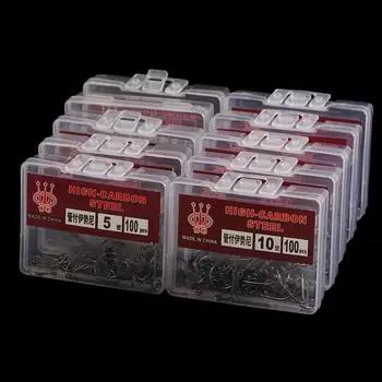 Pesca Sea Hook Высокоуглеродистая сталь Крючок для ловли карпа с зазубринами Крючки для рыбалки Крючки для наживки Круглые крючки 5