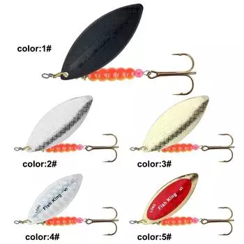 Pesca Spinner Lure Bait 4.5g/7.0g/12.5g/17.4g/27.1g Metal Fishing Lure Fish Tool Spoon Lures Bass red-7cm-2#