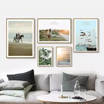 Песчаный пляж Плакаты и принты Скандинавское современное абстрактное настенное искусство Холст Картина Галерея Декор Картина для украшения гостиной 21x30cm No Framed