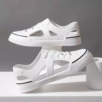 Пещерные туфли для пар, нескользящие пляжные сандалии, дышащая мягкая подошва, повседневная обувь 45 белый