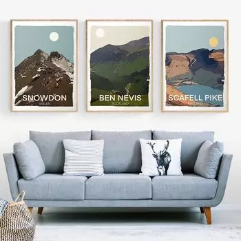 Пешие прогулки стены книги по искусству печати на открытом воздухе плакат с приключениями идея подарка холст картины водопады Озерного края фотографии домашний декор 21x30cm No Framed