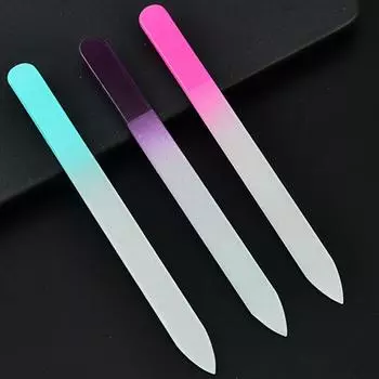 Пескоструйная цветная стеклянная пилочка для ногтей пилочка для ногтей двухцветная градиентная хрустальная пилочка маникюрщица 06