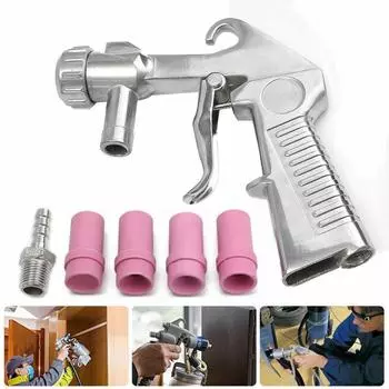 Пескоструйная обработка Воздушный сифон Подающее сопло для струйной обработки Керамические наконечники Абразивно-пескоструйная обработка(Серебряный) Siphon blasting nozzle