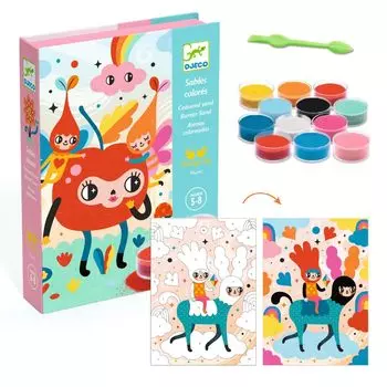 Песочное искусство Песок Песочная живопись Легкое образование для 5 лет Стильный DJECO Sand Deliciously Cute Set, Painting, Kit, Drawing, Sand, Toy, Gift, Stylish, розовый