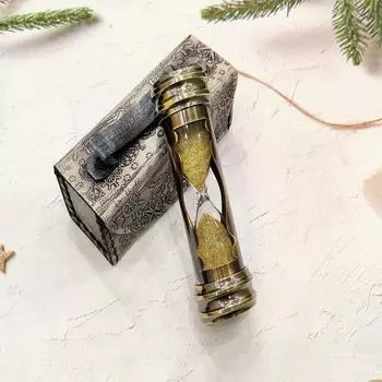 Песочные часы 15,24 см, песочные часы из латуни, статуэтка из латуни, украшения для дома, компас из латуни, кожаный чехол, свадебный подарок