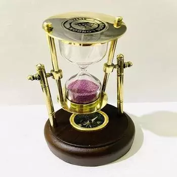 Песочные часы антикварные песочные часы с компасом на деревянной основе песочные часы морской декор