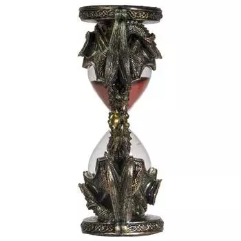 Песочные часы Gothic Fantasy Double Dragon 18.796 см, красные песочные часы со скульптурами
