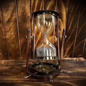 Песочные часы из цельной латуни 17,78 см с компасом, декоративные песочные часы для подарка на свадьбу, годовщину, день рождения для него