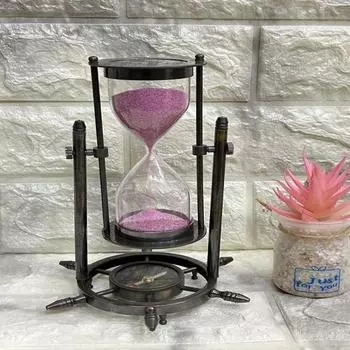 Песочные часы из цельной латуни, латунный компас с песочными часами, песочные часы London 1917 с гравировкой для настольных часов, лучшая идея для рождественского подарка