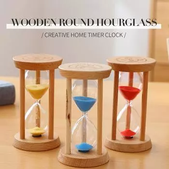Песочные часы, песочный таймер, 3 минуты, песочные часы, круглые часы, стеклянный деревянный таймер