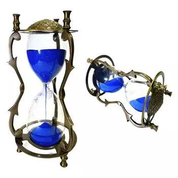 Песочные часы с гравировкой из латуни, 17,78 см, классическая морская фигурка из латуни, настольный декор, латунный песочный таймер