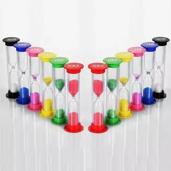 Песочные часы с защитой от падения, детские игрушки, украшения, пластик, набор из 6 предметов, аксессуары, студенческие подарки, часы, настольные настенные часы для дома