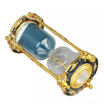 Песочные часы Таймер 15 минут Металлические часы Домашний стол Офис Декор Песочные часы Орнамент Синий синий