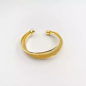 Песочный позолоченный 24-каратный сетчатый многослойный открытый браслет-воротник, комплект мужских и женских украшений