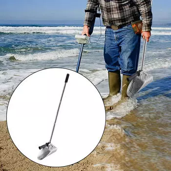Песок Совок Длинная Ручка Сифтер Грабли Пляжный Нескользящий Инструмент Обнаружения Копания Лопата для