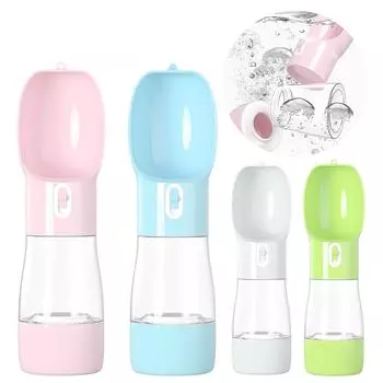 Pet 2 в 1 бутылка для воды для собак, походный контейнер для еды для маленьких и средних собак, кошек, портативная герметичная миска для питья, принадлежности для мопсов