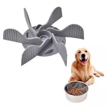 Pet Anti Choke Dog Spiral Slow Feeder Миски для корма для собак Вставка для миски с присоской Нескользящая анти-глотающая собачья профилактика ожирения серый