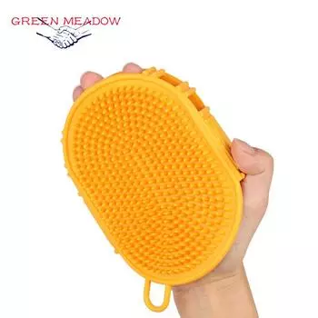 Pet Bathing Brush 1PC Dogs & Cats Double Sided Cleaning Massage Smooth & Floating Hair Comb Pet Supplies зелёный