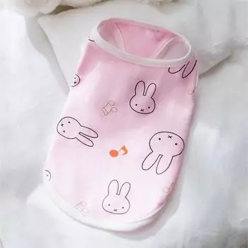 Pet bipedal cute print spring and summer thin breathable small and medium puppy kitten teddy puppy dog clothes M (recommended weight 5-4kg)