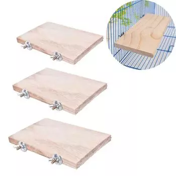 Pet Bird Parrot Wood Platform Stand Rack Toy Hamster Branch Perches for Bird Cage Toys 3 Sizes Pet Pedal Toys Pet Supplies
