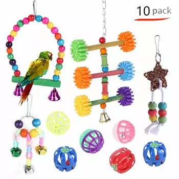 Pet Bird Toy Hanging Cage Swing Rainbow Bridge Parrot Toy Combination Set Bird Supplies Toy Set