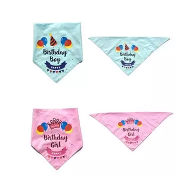 Pet Birthday Saliva Towel Dog Cat Pet Cute Triangle Towel Accessories Scarf Accessories Bib