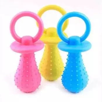 Pet Bite Toy TPR Rubber Molar Long Lasting Toy Dog Bell Big Small Size Nipple Pet Supplies Color random-large [14cm * 5.5cm]* 1